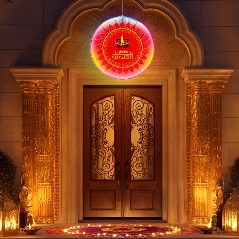 Gesto لوحة LED للاحتفال بشوب ديwali - عرض مزدوج الجوانب متعدد الألوان | أضواء المهرجان للمنزل، مدخل الباب، الشرفة، المكاتب، المعارض، الماندير، بوجا باندا ومواد تزيين ديwali - Image 4