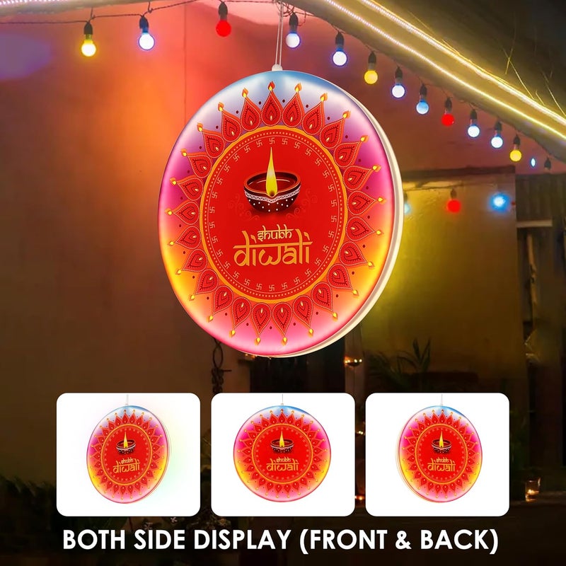 Gesto لوحة LED للاحتفال بشوب ديwali - عرض مزدوج الجوانب متعدد الألوان | أضواء المهرجان للمنزل، مدخل الباب، الشرفة، المكاتب، المعارض، الماندير، بوجا باندا ومواد تزيين ديwali - Image 2