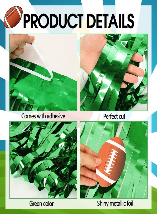 طقم مفارش طاولة كرة قدم من Reallnaive، قطعتان، مقاس 30 × 108 بوصة، مزينة بشراشيب لامعة وفتحات على شكل كرة قدم، مثالية لتزيين حفلات أعياد الميلاد وحفلات ذات طابع رياضي. - Image 3