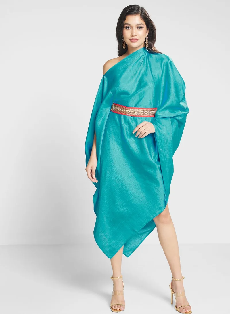 The Arab Crab Asymmetrical Hem Slit Dress