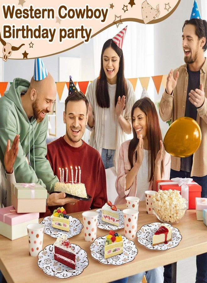 Funnymoom مجموعة فاني موم من 100 قطعة من أطباق الحفلات الورقية ذات الطابع الغربي، مقاس 7 بوصات، لون بني، بتصميم رعاة البقر، مثالية لحفلات توديع العزوبية، وحفلات أعياد الميلاد، وحفلات استقبال المولود الجديد، وحفلات رعاة البقر، وحفلات المزارع، وحفلات أعياد الميلاد، وحفلات استقبال المولود الجديد. - Image 4