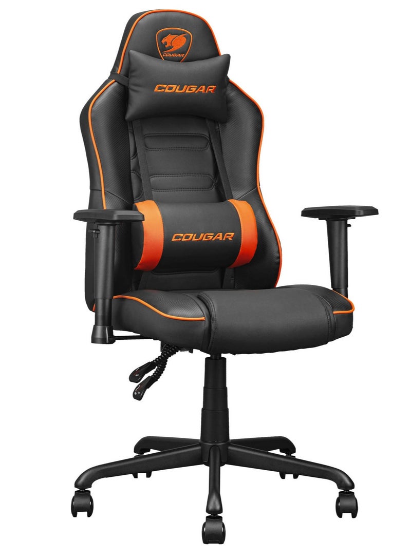 COUGAR Fusion S Ergonomic Gaming Chair, PVC Faux Leather Orange/Black | 3MFSLORB.0001 - Image 1