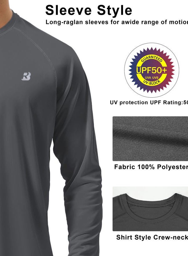 Roadbox Men's 2 Pack UV Sun Protection SPF UPF 50+ Long Sleeve Quick Dry Fishing Shirts Outdoor Rash Guard for Running Hiking Swimming - Image 4