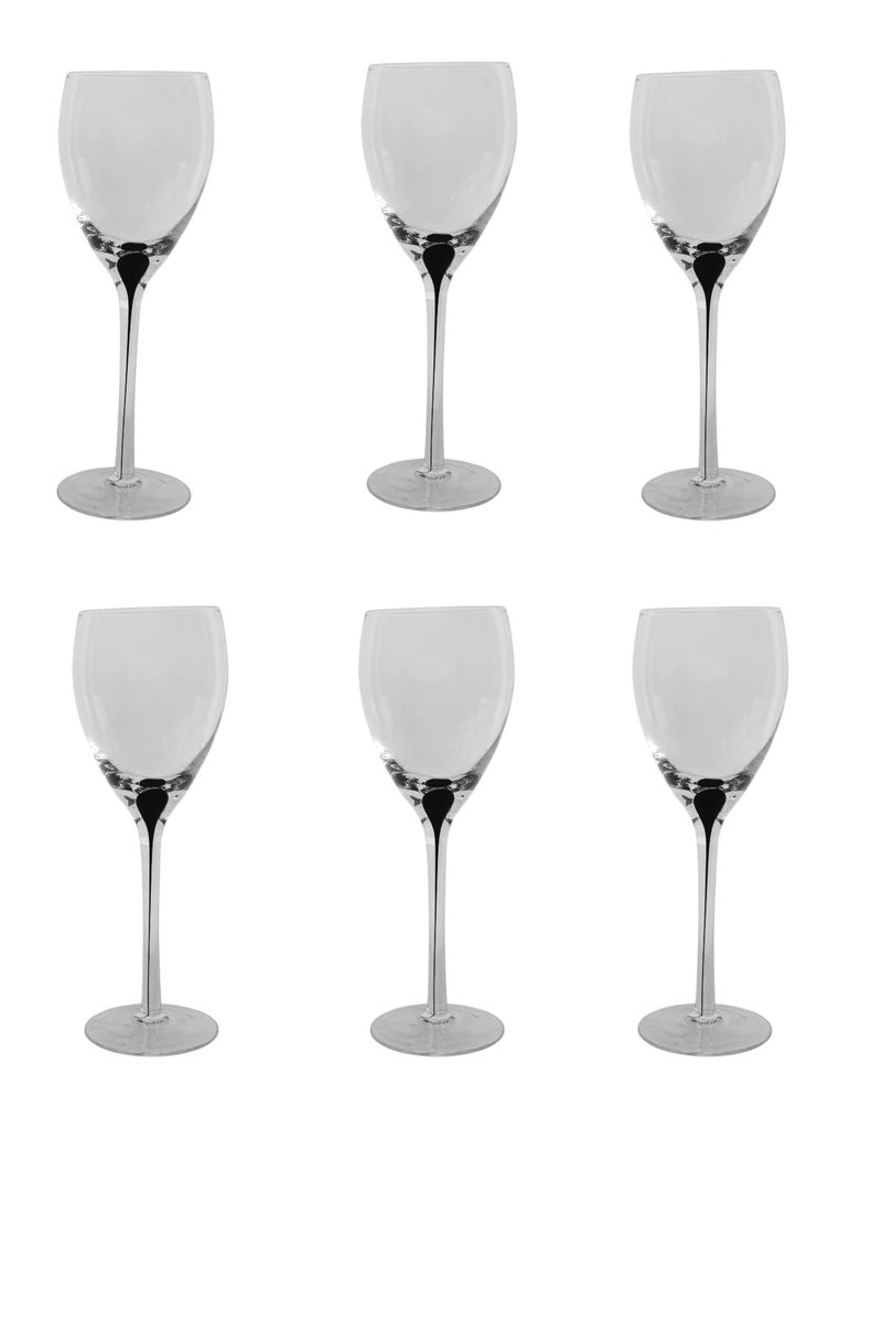 Elegant Glass Goblets Set of 4 Piece - Transparent and Black - Durable Glass Material - Perfect for Formal Occasions - Image 1