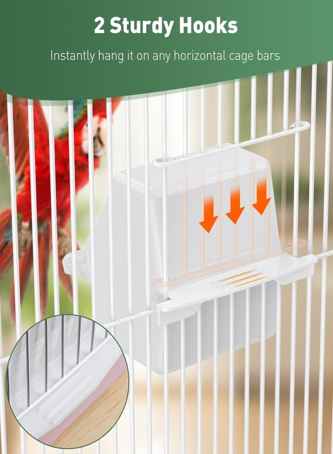 باوفلي وعاءان لتغذية الطيور من باوفلاي، موزع مياه بلاستيكي معلق بخطافات، وعاء طعام للببغاوات الصغيرة مثل الكوكاتيل والكناري. - Image 3