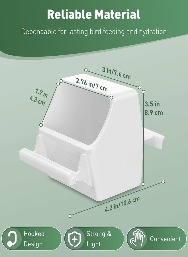 باوفلي وعاءان لتغذية الطيور من باوفلاي، موزع مياه بلاستيكي معلق بخطافات، وعاء طعام للببغاوات الصغيرة مثل الكوكاتيل والكناري. - Image 2