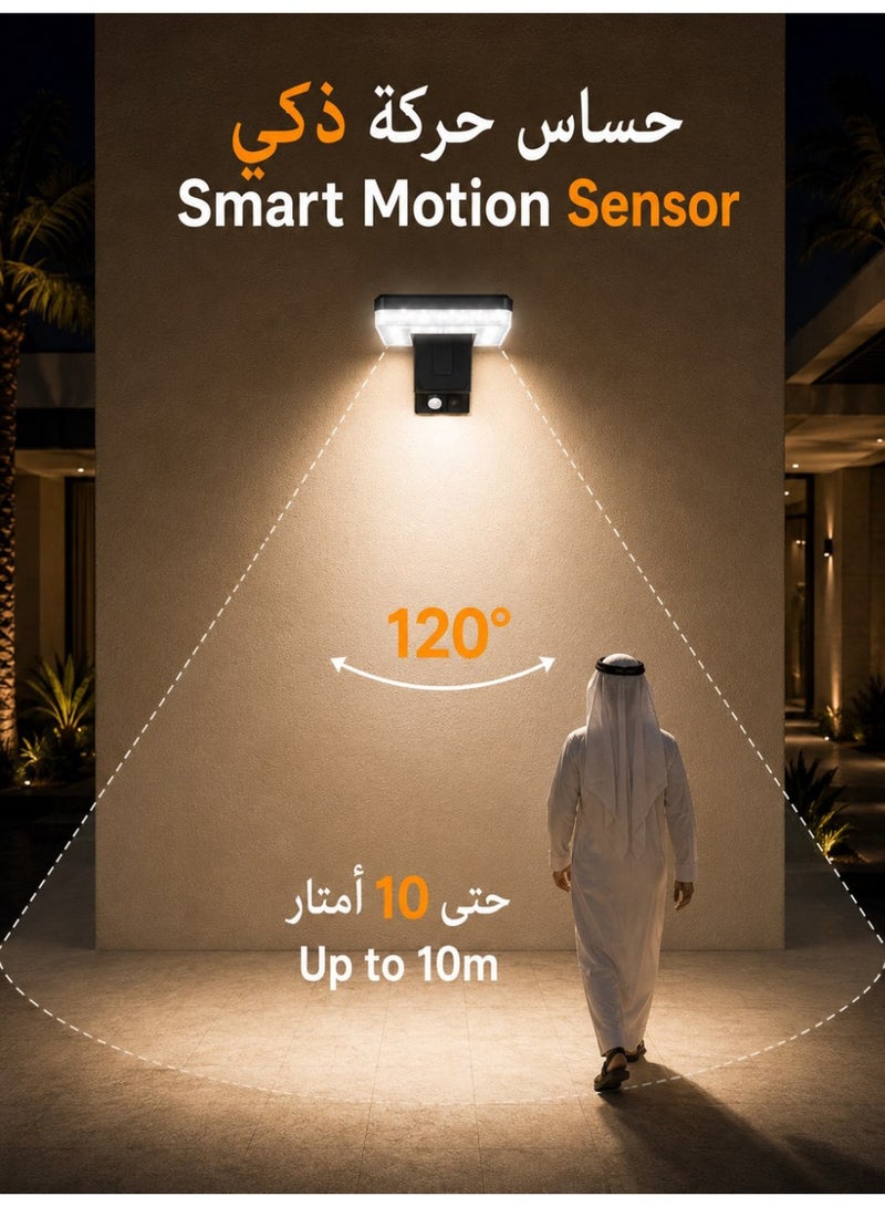ZAFRA Solar Motion Sensor Wall Light Outdoor, Foldable 2-in-1 Solar Powered LED Security Light, PIR Motion Sensor 120° 5-10m, IP66 Waterproof, Auto On/Off Dusk-to-Dawn, 24-36H Runtime for Garden Fence Gate Porch Stair Garage Villa - Image 4