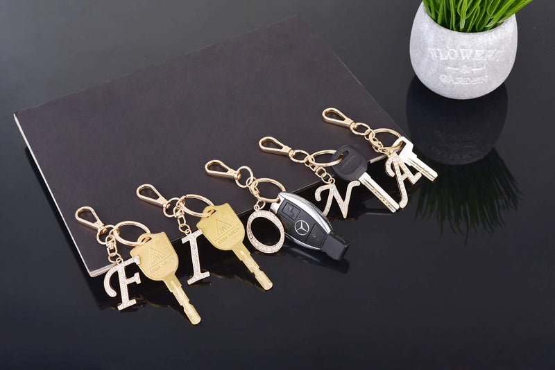 AlphaAcc Keychain for Women Purse Charms for Handbags Crystal Alphabet Initial Letter Pendant with Key Ring,Letter H - Image 5