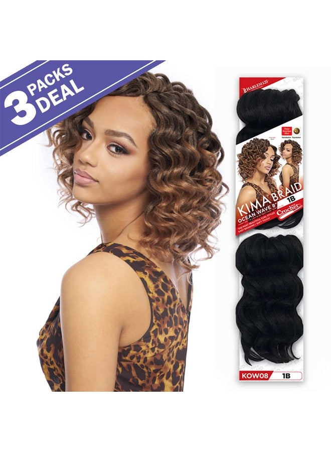 Harlem 125 Synthetic Hair Braids Kima Braid Ocean Wave 8Inch (3-Pack, 1) - Image 2