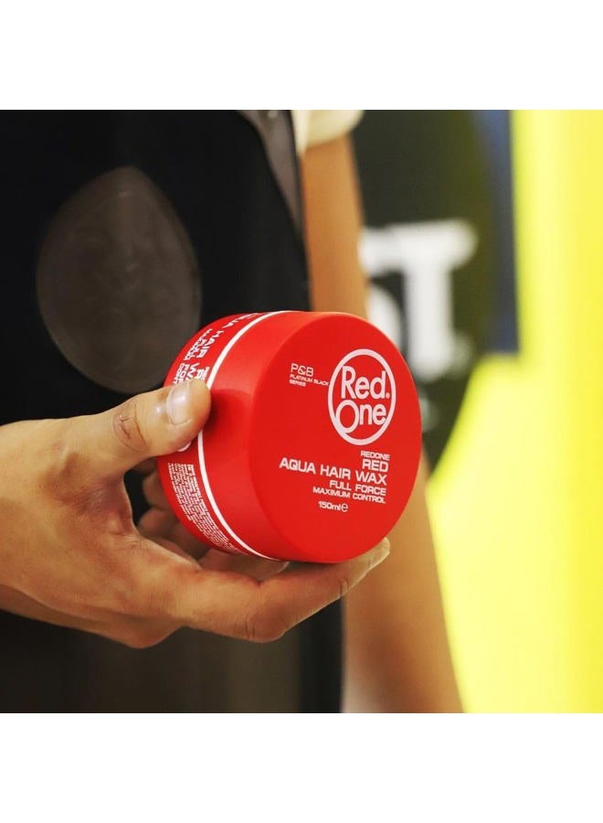 Red One RedOne Aqua Hair Wax Maximum Hold Full Force Hair Gel, 150ml (6 pack) RED  - Image 4