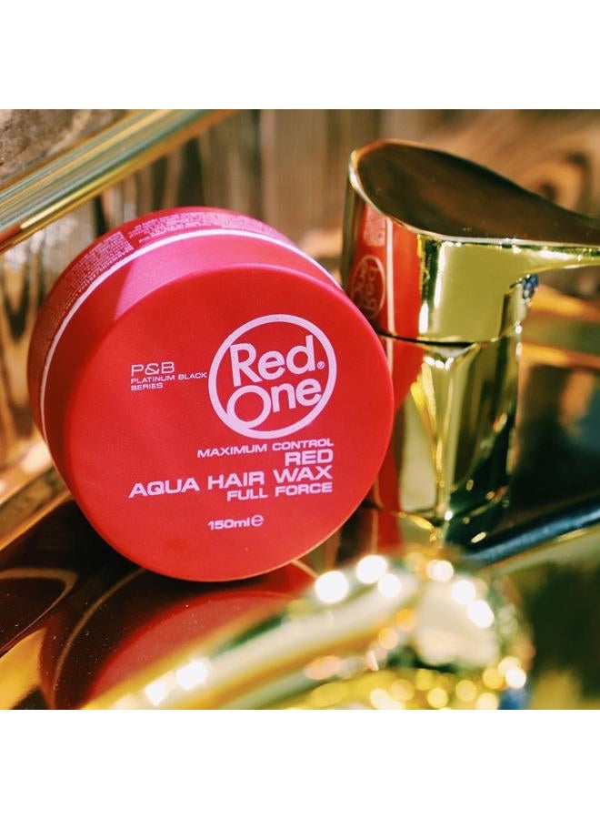 Red One RedOne Aqua Hair Wax Maximum Hold Full Force Hair Gel, 150ml (6 pack) RED  - Image 2