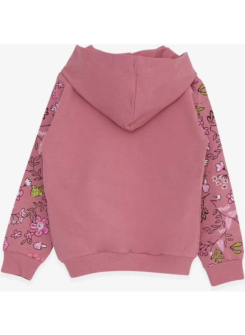 Breeze Girl Cardigan Flower Printed 1-4 Years, Dusty Rose