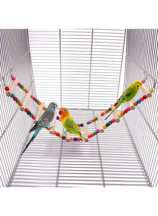 PETSARY Screw On Colorful Bird Ladder | with Step on Perch platform and Clips on Ladder Base | for Stability Accessories for Birds Cockatiels Lovebirds Budgies Parrots - Image 5