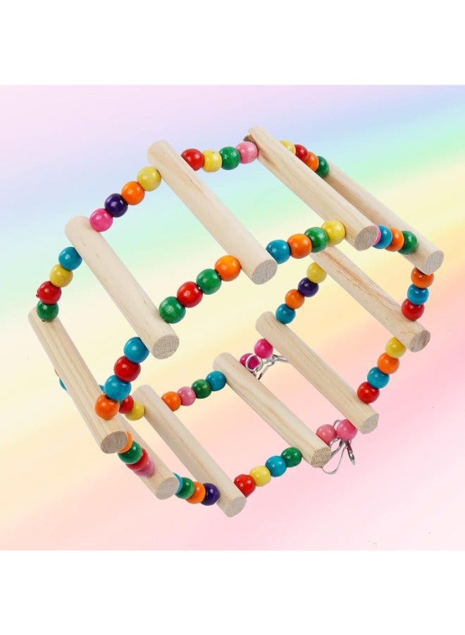 PETSARY Screw On Colorful Bird Ladder | with Step on Perch platform and Clips on Ladder Base | for Stability Accessories for Birds Cockatiels Lovebirds Budgies Parrots - Image 2