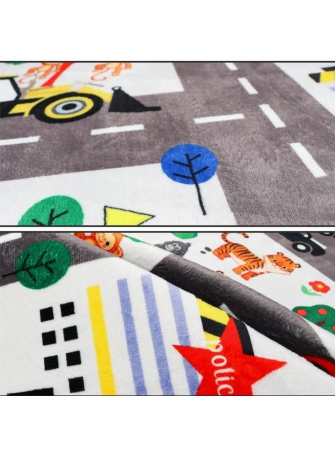 Kids Rug Educational Play Rug,Kids Carpet Playmat Rug,Educational Play Rug Traffic Road Kids Play Car Mat Large Learning Play Game Area Rug Kids Carpet for Playroom Living Room Nursery Room Decor - Image 3