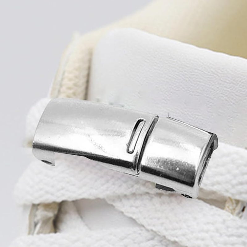 Silver Metal Shoelace Buckle Lock Easy Tie Free Fastener Durable Closure Accessory - Image 5
