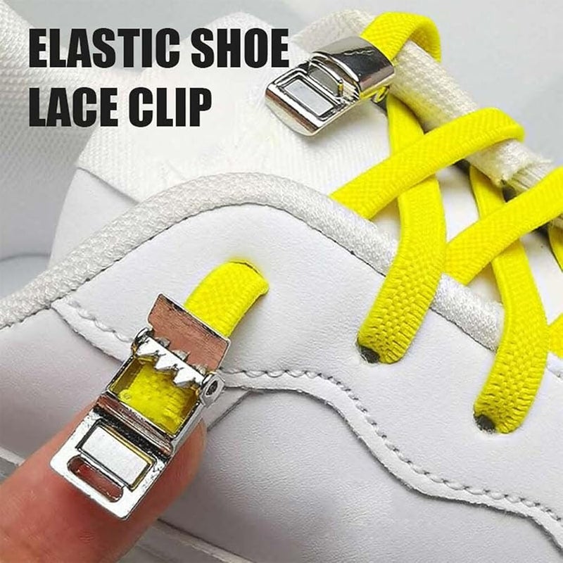 Silver Metal Shoelace Buckle Lock Easy Tie Free Fastener Durable Closure Accessory - Image 4