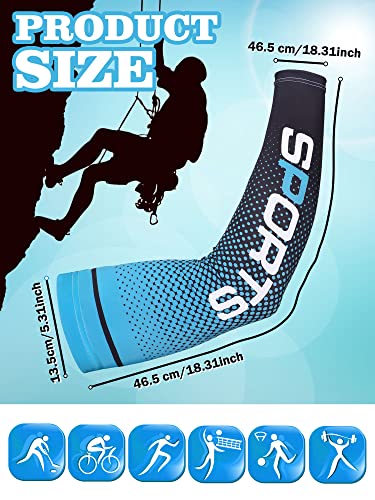 Newcotte 8 Pairs UV Sun Protection Arm Sleeve for Men Women Cooling Sport Sleeve to Cover Arm Ice Silk Compression Cover(Elegant Color) - Image 3
