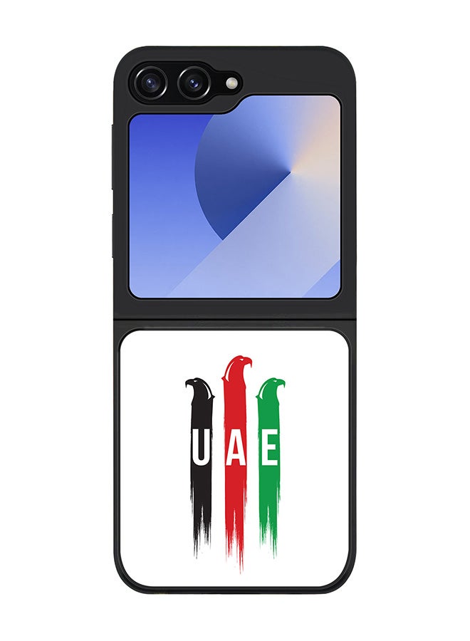 Stylizedd Rugged Black edge case for Samsung Galaxy Z Flip7 FE, Slim fit Soft Case Flexible Rubber Edges Anti Drop TPU Gel Thin Cover -  UAE Falcons - Image 1