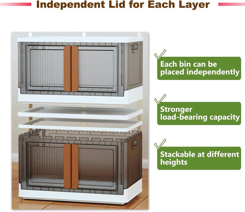 Lamok Multipurpose Stackable Cupboard Drawer for Clothes, Kitchen Item Storage; Wardrobe Cabinet Organizer for Home, Office (Cupboard Double Door, 1 Tier) - Image 5