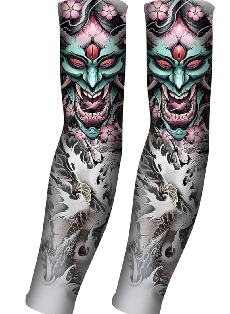 Showday UV Sun Protection Arm Sleeves for Men & Women-UPF 50+ Sports Compression Cooling Sleeve-Unique TATTOO SLEEVE Gift - Image 1