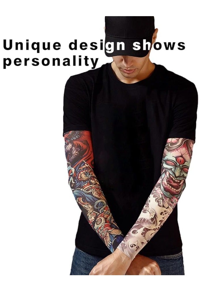 Showday UV Sun Protection Arm Sleeves for Men & Women-UPF 50+ Sports Compression Cooling Sleeve-Unique TATTOO SLEEVE Gift - Image 2