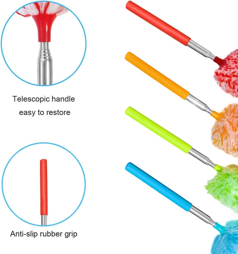 Tonmp 4 Pcs, [Microfiber] Hand [Duster] [Washable] Microfibre Cleaning Tool Extendable [Duster]s for Cleaning Office, Car, Computer, Air Condition - Image 4