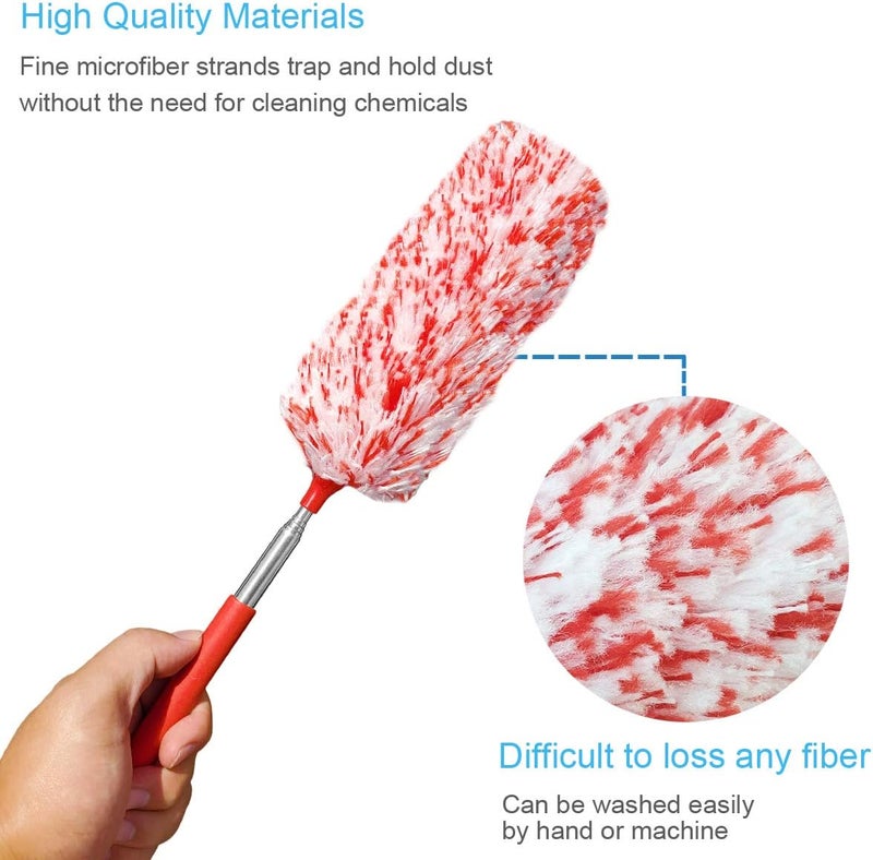 Tonmp 4 Pcs, [Microfiber] Hand [Duster] [Washable] Microfibre Cleaning Tool Extendable [Duster]s for Cleaning Office, Car, Computer, Air Condition - Image 3