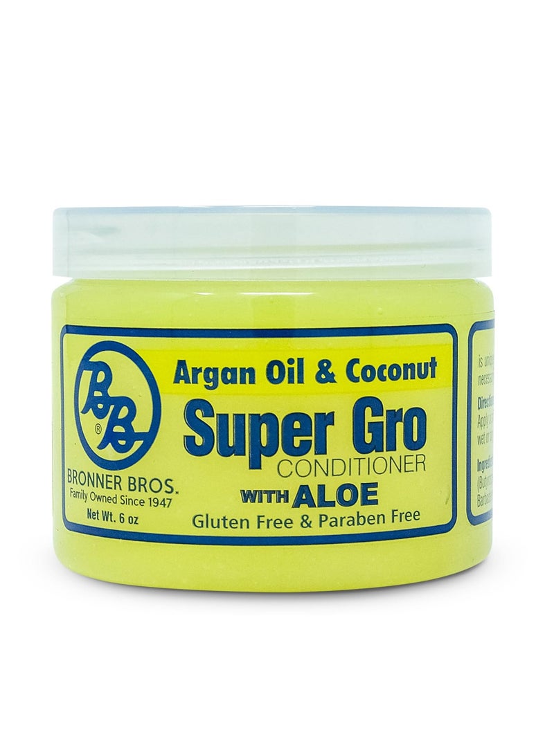Bronner Bros Bronner Bros Argan Oil & Coconut Super Gro - Hair Gel for Dry Itchy Scalp Treatment, Moisturizer, Reduces Dryness & Split-Ends - Made with Vitamin A, E, D, Sage, Argan Oil & Coconut Oil - 6 oz - Image 1