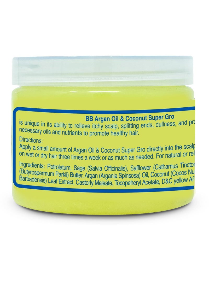 Bronner Bros Bronner Bros Argan Oil & Coconut Super Gro - Hair Gel for Dry Itchy Scalp Treatment, Moisturizer, Reduces Dryness & Split-Ends - Made with Vitamin A, E, D, Sage, Argan Oil & Coconut Oil - 6 oz - Image 4