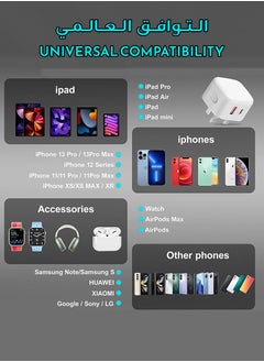 Theodor Fast Charger Plug, 20W USB C Fast Charger with 2M Cable for iPhone 15/ Samsung/ OnePlus/ Vivo/ Oppo Etc. USBC PD Wall Charging Plug UK Type C Power Adapter and 6FT Cord  - Image 2