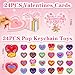 QETRABONE 24 Pcs Valentines Day Gifts Heart Pop Keychain Fidget Toys with Valentines Cards Valentines Day Gifts for Classroom Exchange Party Favors Prizes - Image 4