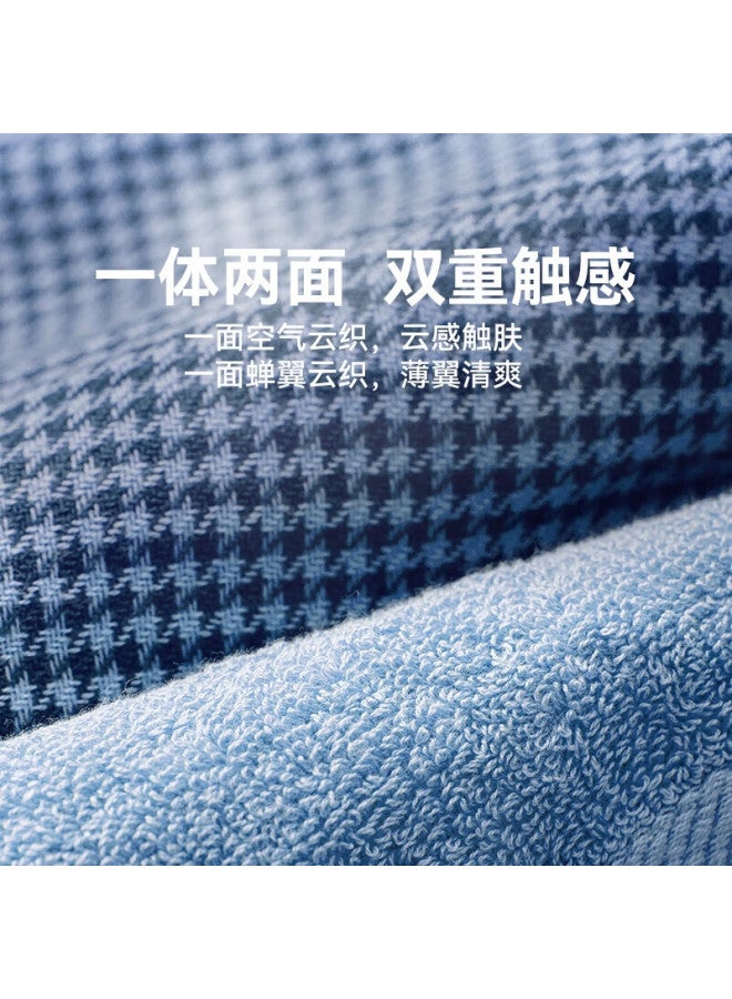 Hoyo Double-Sided Houndstooth Bath Towel, Pure Cotton, Adult, Soft, Absorbent, Quick-Drying, Large Towel, Coffee Color - Image 2