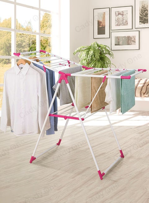 Clothes Drying Rack Pink/White