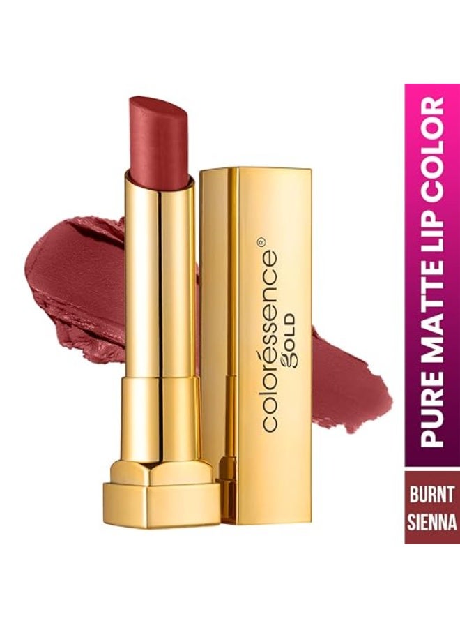 Coloressence Pure Matte Lipstick, Burnt Sienna, 3.3gm | Long Lasting | Highly Pigmented | Rich Creamy Matte Texture | Lightweight | Smudgeproof - Image 2