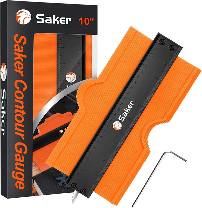 Saker Contour Gauge (10 Inch) Profile Tool with Adjustable Lock,Christmas Gifts for Men Women Dad Boyfriend Husband-Precisely Copy Irregular Shape Duplicator-Cool Gadgets for Woodworking Tool Tracing - Image 1