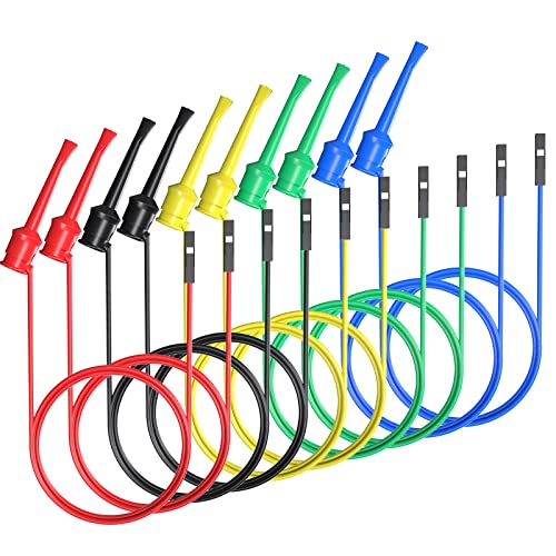 Goupchn Test Hooks to Breadboard Female Jumper Wires Soft Flexible Silicone Test Leads for Electrical Testing - Image 1
