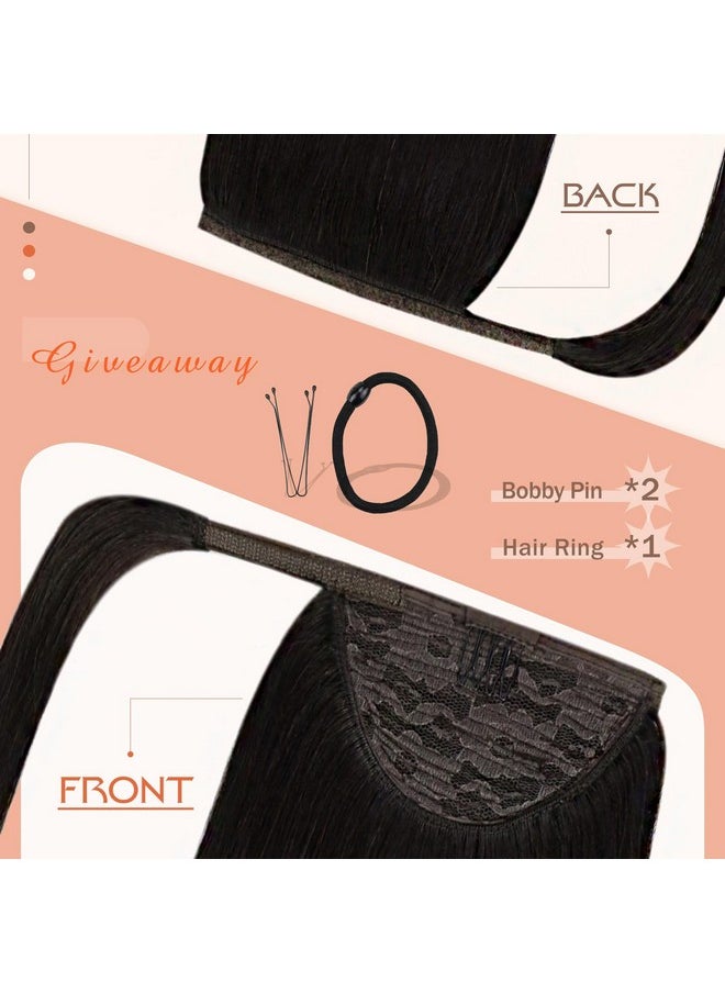 Ve Sunny Ponytail Extension Human Hair Brown Real Hair Ponytail Extensions Flexible Ponytail Extensions Human Hair Dark Brown Pony Tails Hair Extensions Natural Ponytail Hair 80G 22Inch  - Image 5