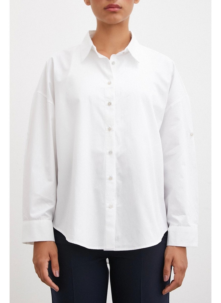 Never More Sleeve Epaulette Shirt White  - Image 5