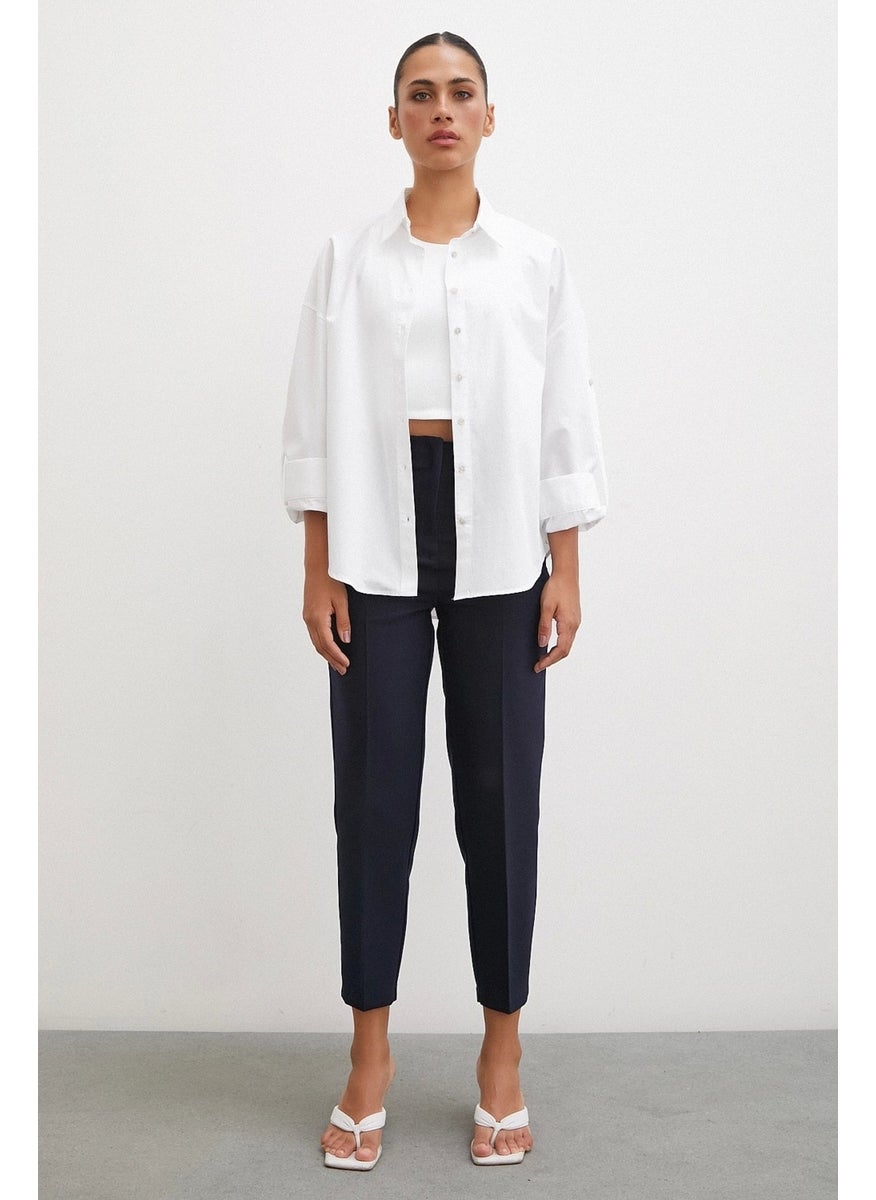 Never More Sleeve Epaulette Shirt White  - Image 2