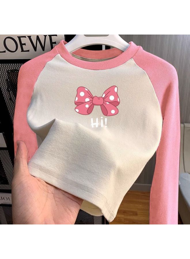 Maillard Style Double-sided German Fleece Kids Round Neck Base Layer Shirt Boys And Girls New Autumn Winter Color-block Long Sleeve Warm Top - Image 1