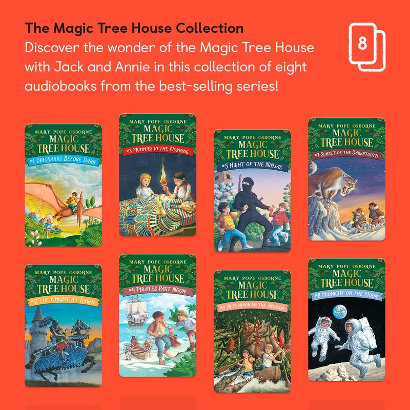 Yoto The Magic Treehouse Collection by Mary Pope Osborne â€“ 8 Kids Audio Cards for Use with Player & Mini All-in-1 Audio Device, Screen-Free Listening with Playtime Bedtime Travel Stories, Ages 6+ - Image 2