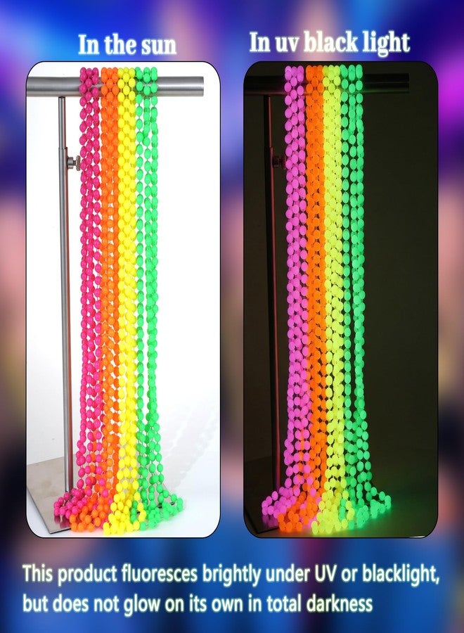 Miayon 12 Pack Neon Glow in The Dark Beaded Necklaces Accessories Bulk 16 Inch for Halloween 80s Party Favors Decorations - Image 2