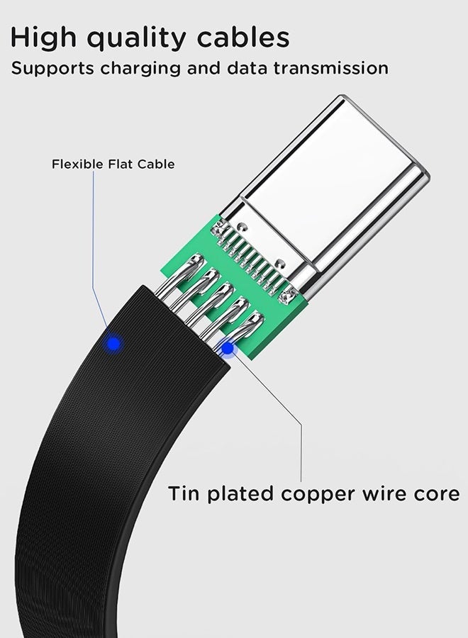 دبليو أف أف أو كابل تمديد USB-C ناعم بزوايا 90 درجة - بطول 4 بوصات/10 سم - محول USB C من ذكر إلى أنثى، كابل USB C بزوايا قائمة - متوافق فقط مع الطاقة التي تبلغ 66 واط أو أقل - باللون الأسود ... - Image 4