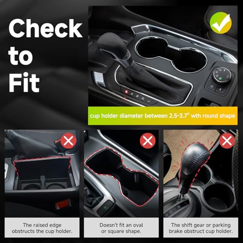 DYLEN Car Cup Holder Expander, Cup Holder Expander Adapter for Car with Adjustable Arms and Base, Fits Yeti, HydroFlask, Stanley, Other Bottles 14-64oz (2 Pack) - Image 5