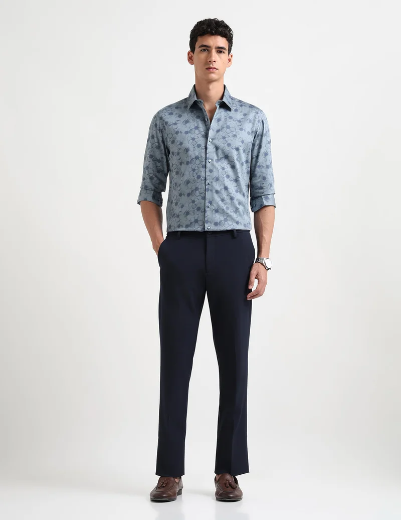Arrow Dark Blue Manhattan Slim Fit Shirt for Men | Best Price UAE