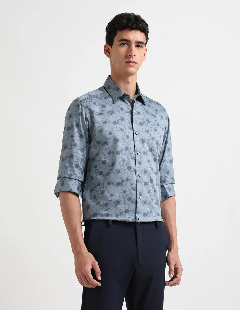 Arrow Dark Blue Manhattan Slim Fit Shirt for Men | Best Price UAE