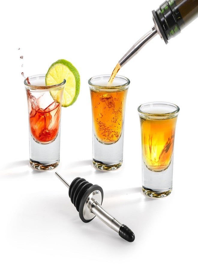 Tebery 30 Pack Shot Glass Bulk Heavy Base, 1.2 Oz Tequila Glass Set with 2 Bottle Pourer, Clear Small Whiskey Shot Glass Cups for Vodka, Liquors, Cocktail, Espressos, Bar - Image 4