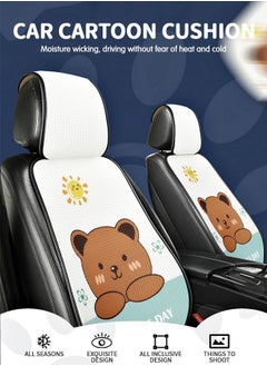 GROIC 1 Pack Cute Auto Seat Covers Breathable Car Seat Cover Fit All Weather, Cartoon Bear Anti-Slip Driver Covers Universal Fit Most Cars, Automotive Summer Cool Protection Vehicle Cushion Cover  - Image 2