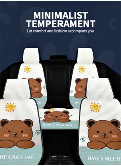 GROIC 1 Pack Cute Auto Seat Covers Breathable Car Seat Cover Fit All Weather, Cartoon Bear Anti-Slip Driver Covers Universal Fit Most Cars, Automotive Summer Cool Protection Vehicle Cushion Cover  - Image 5